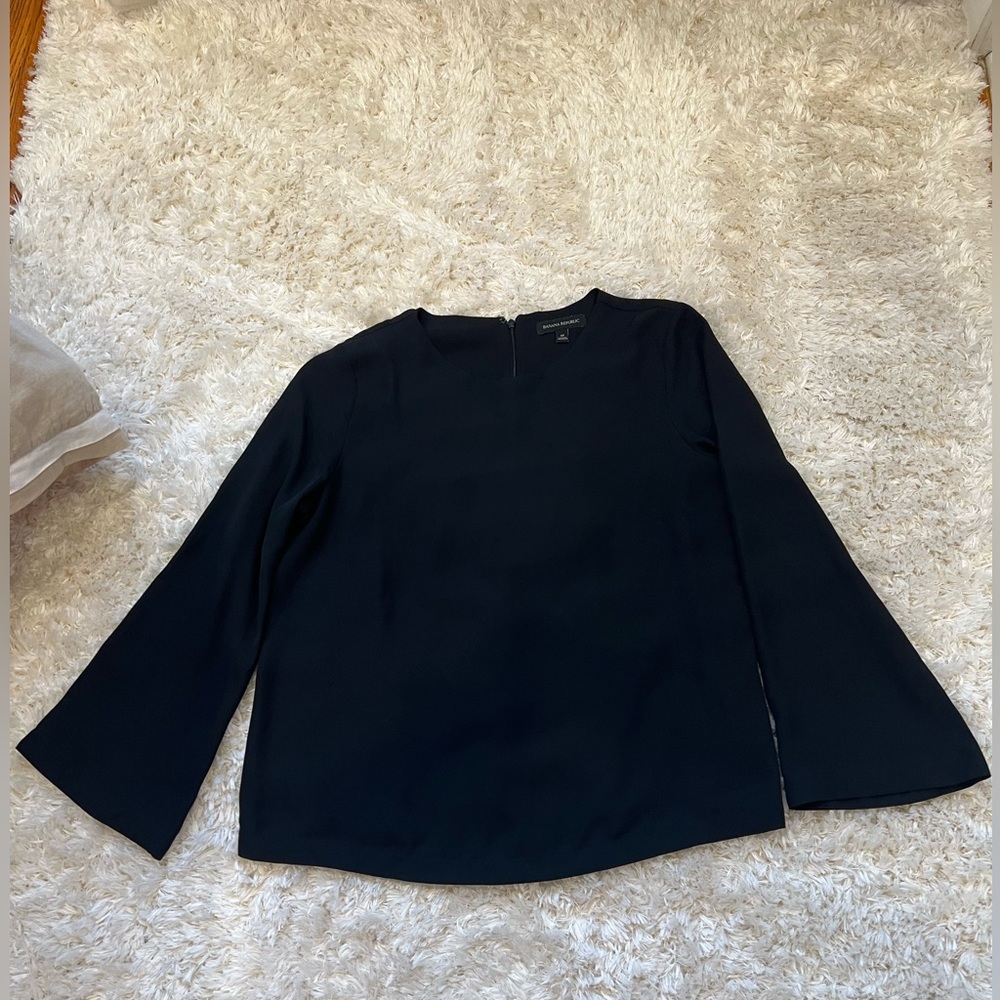 Black Flared Sleeve Blouse from Banana Republic